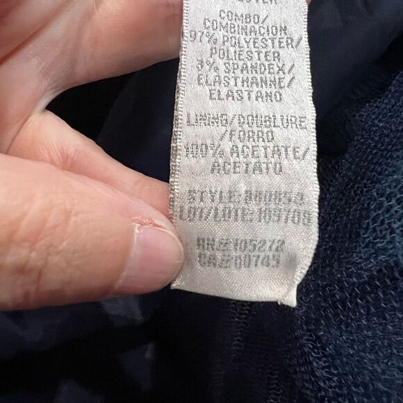 Theia Navy Blue Sequin Sweetheart Neckline Strapless High Low Formal Dress - Picture 12 of 15